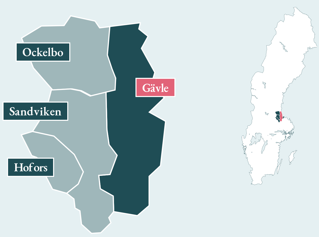 Karta Gävle i Sverige