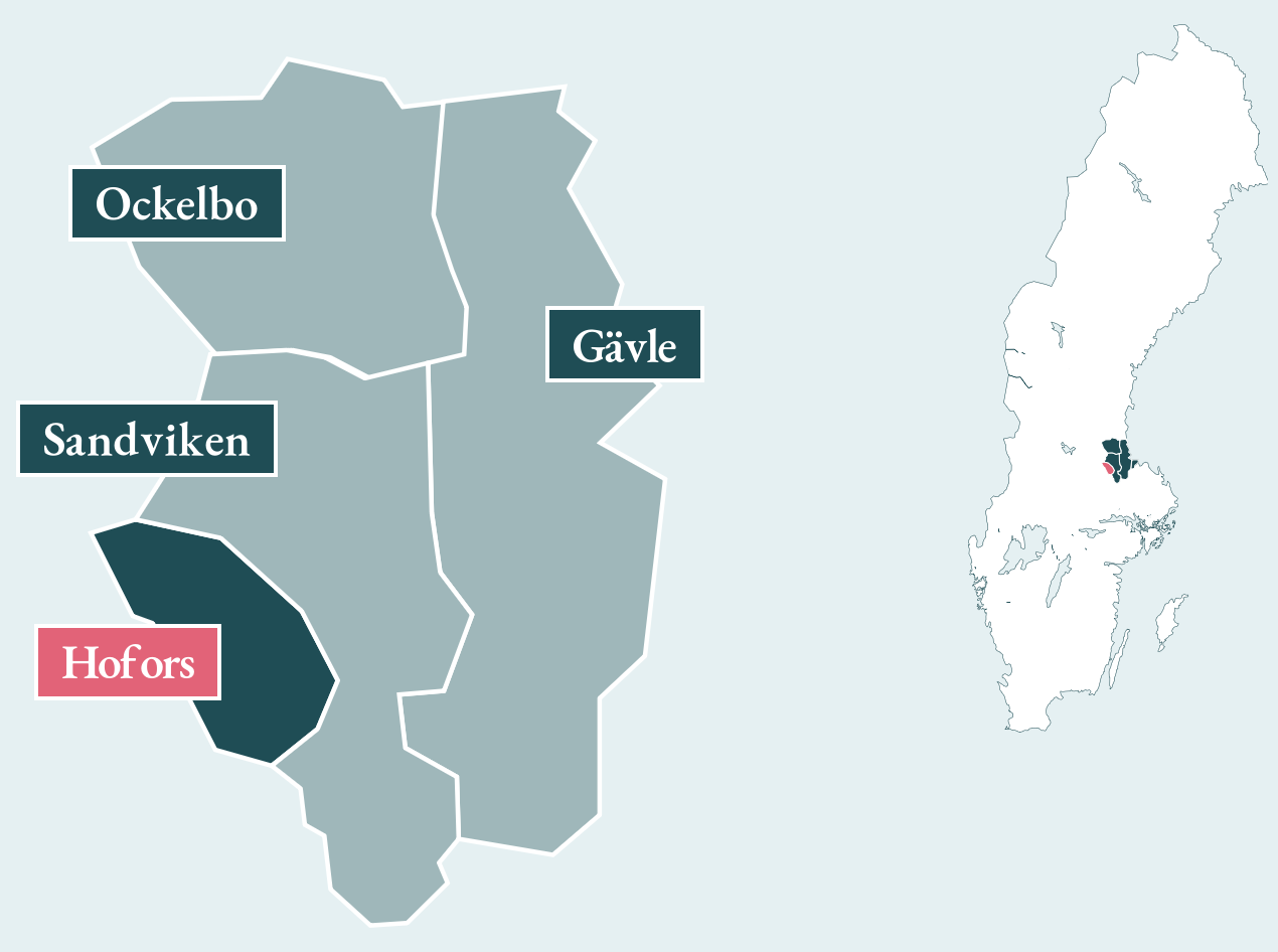 Karta Hofors i Sverige