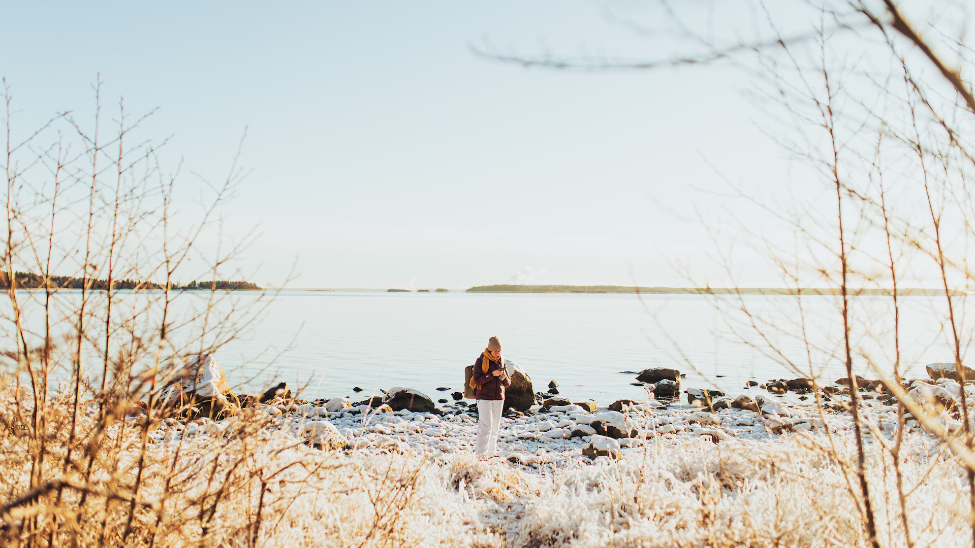 Vinterdag vid stranden