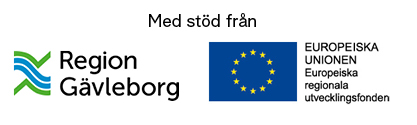 Logotype med budskapet med tör från Region Gävleborg och EU