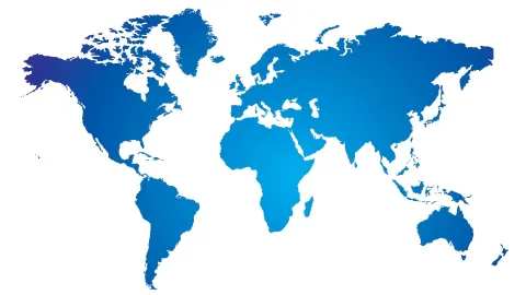 Illustration karta världsdelar