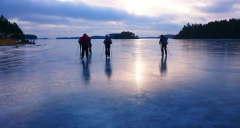 Skating on a lake in Hälsingland.