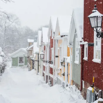 En vinterdag med mycket snö i  Gamle Gefle